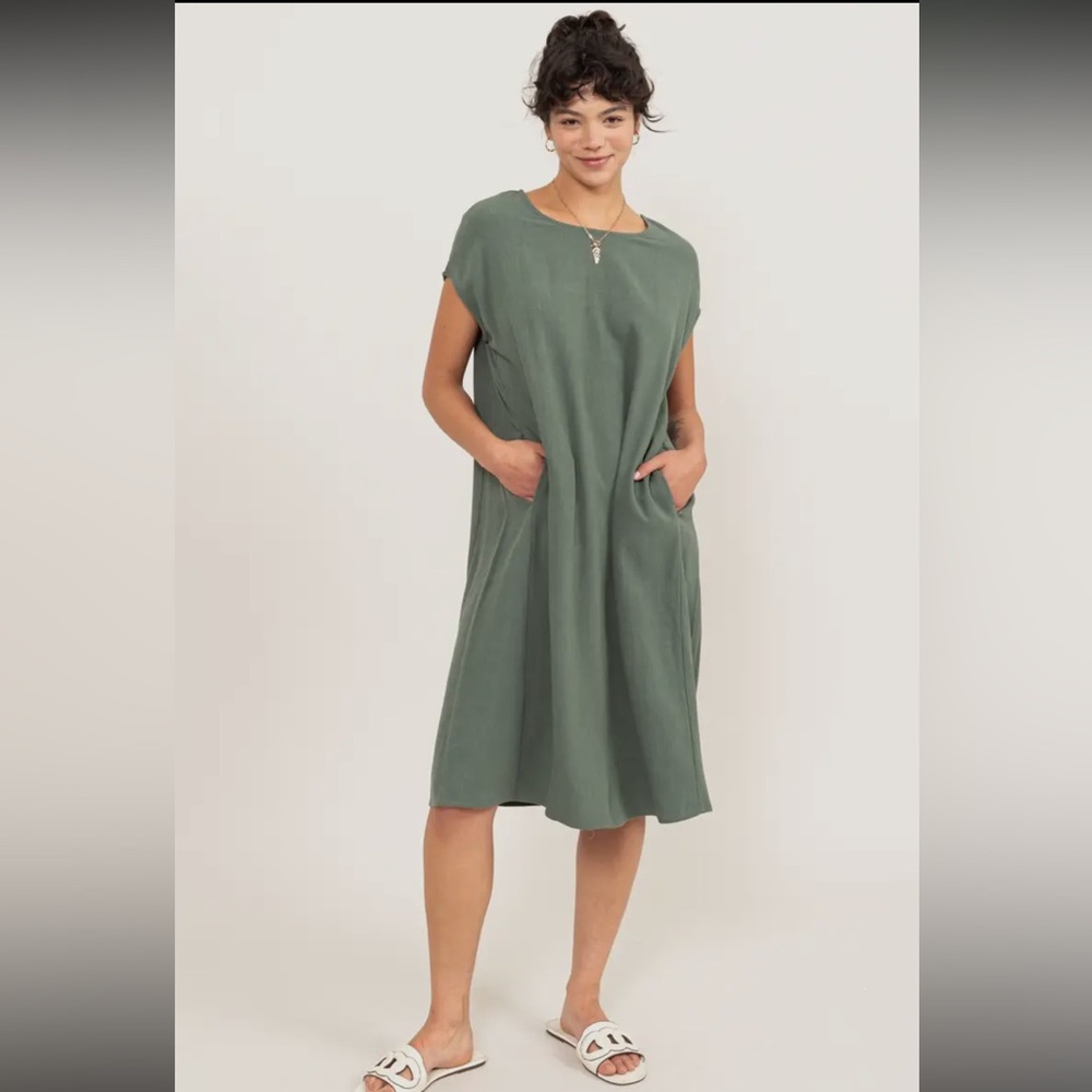 38 Fabulous MIDI Linen Blend Dress - Picture 1 of 6